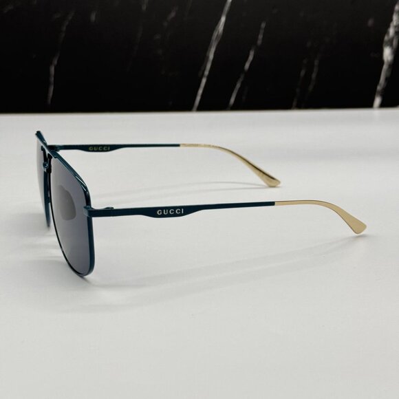 NEW GG0336S 003 GUCCI SUNGLASSES AVIATOR BLUE GREY UNISEX EYEWEAR GUCCI main image 7